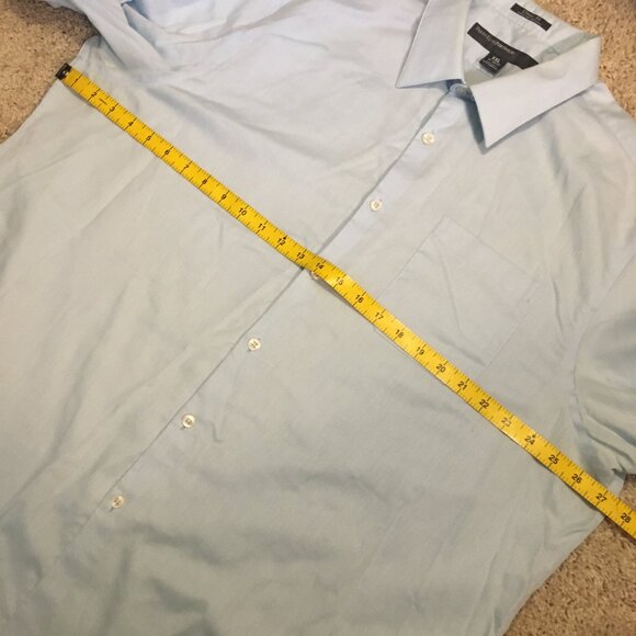 Perry Ellis Portfolio Classic Fit Luxury Cotton Pale Blue Dress Shirt - Picture 13 of 16